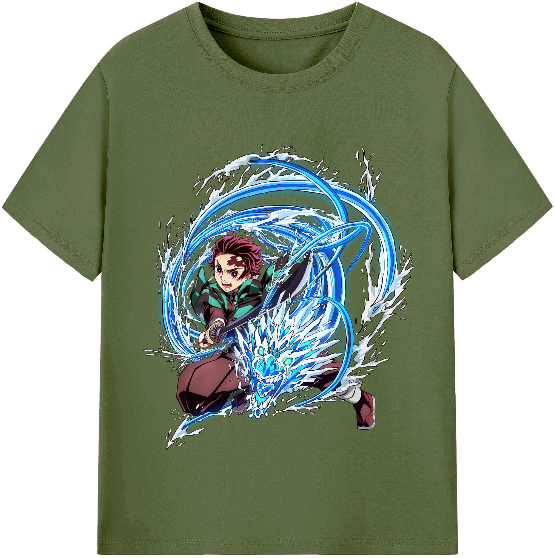（画像用） 鬼滅の刃 竈門 炭治郎／かまど たんじろう Kamado Tanjirou 綿100％半袖Tシャツ（フロントプリント）